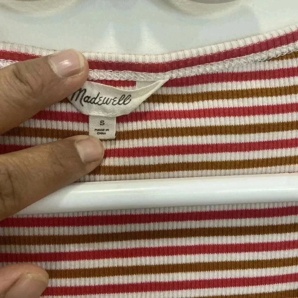 Madewell Swingy Tee Dress in‎ Stripe Size S
